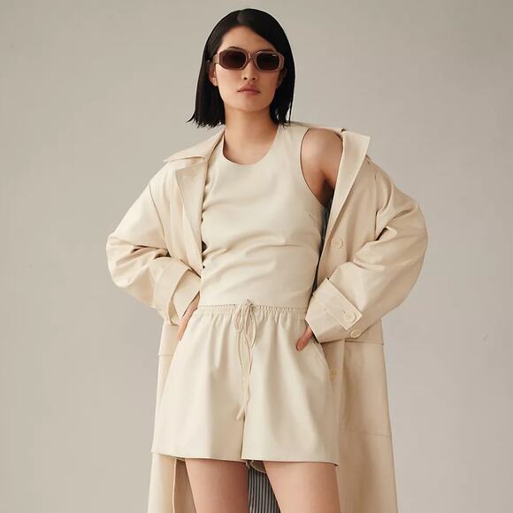 GOOD AMERICAN x EVEREVE Better Than Leather Shorts Bone Ivory {T15}